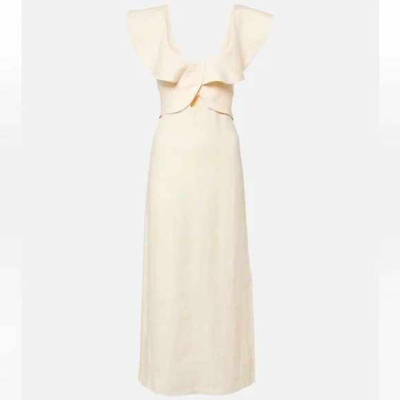 Johanna Ortiz | Dresses | Johanna Ortizruffled Linen Midi Dress | Poshmark